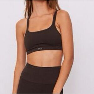 Set Active box x bra in brown - size small